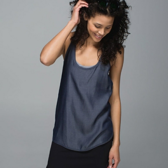 lululemon athletica Tops - Lululemon Athletica size 2 Principle Tank Deep Navy Tencel